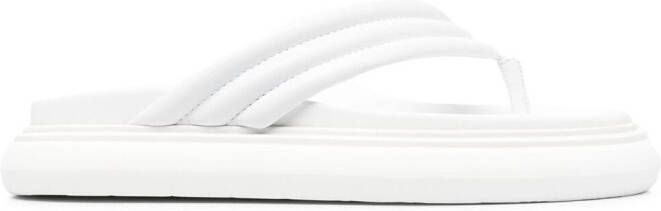 The Attico padded leather flip flops White