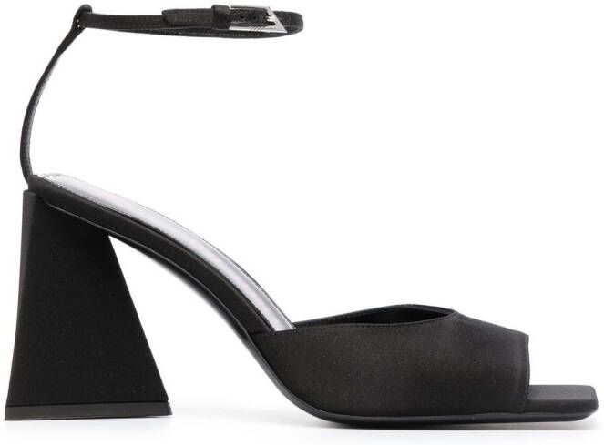 The Attico Piper 85mm satin sandals Black