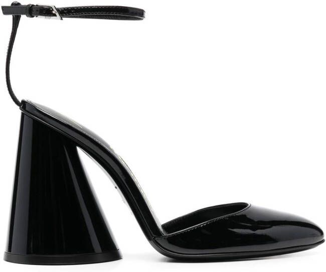 The Attico pointed-toe leather pumps Black
