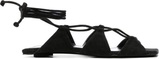 The Attico Renee suede sandals Black