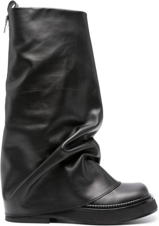 The Attico Robin layered leather boots Black