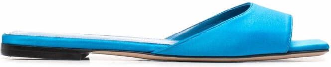 The Attico satin flat slides Blue