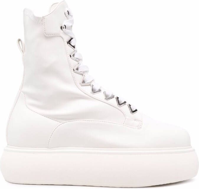 The Attico Selene flatform ankle boots White