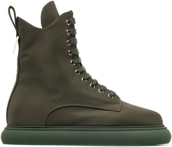 The Attico Selene lace-up boots Green