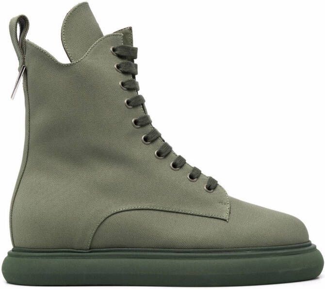 The Attico Selene platform-sole mid-calf boots Green