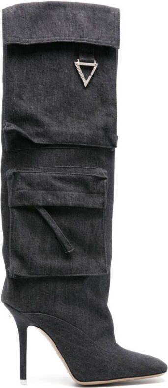 The Attico Sienna 105mm denim boots Grey