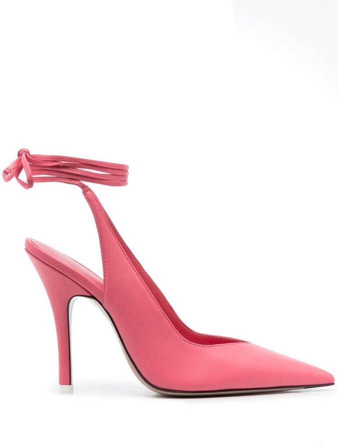 The Attico strap-detail pointed-toe pumps Pink