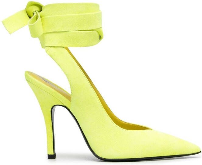 The Attico Venus 110mm tie-ankle pumps Yellow
