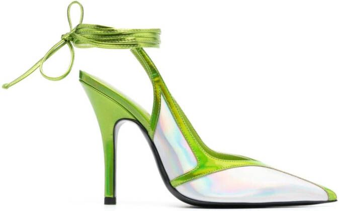 The Attico 120mm Venus leather pumps Green