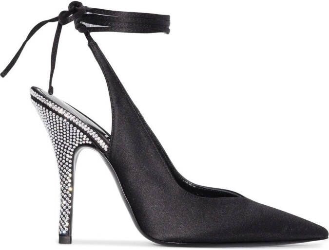 The Attico 105mm Venus embellished pumps Black