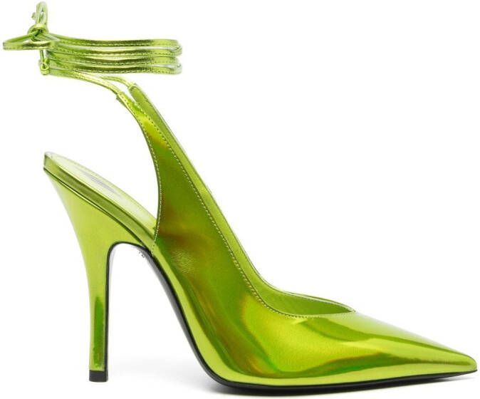 The Attico Venus holographic-effect 105mm pumps Green