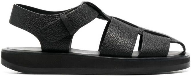 The Row Fisherman leather sandals Black
