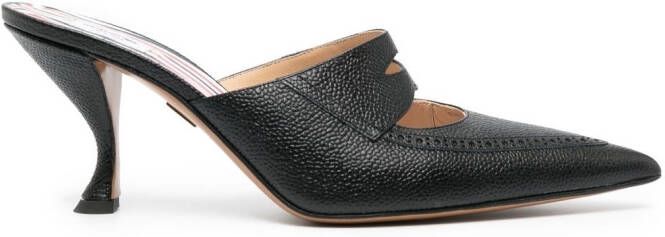 Thom Browne 75mm cut-out leather mules Black