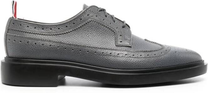 Thom Browne almond-toe leather brogues Grey