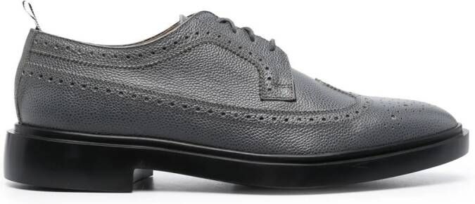 Thom Browne almond-toe leather brogues Grey