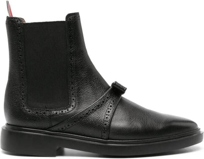 Thom Browne bow-detailing leather Chelsea boots Black