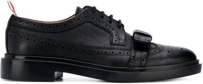 Thom Browne bow-detailing pebbled brogues Black
