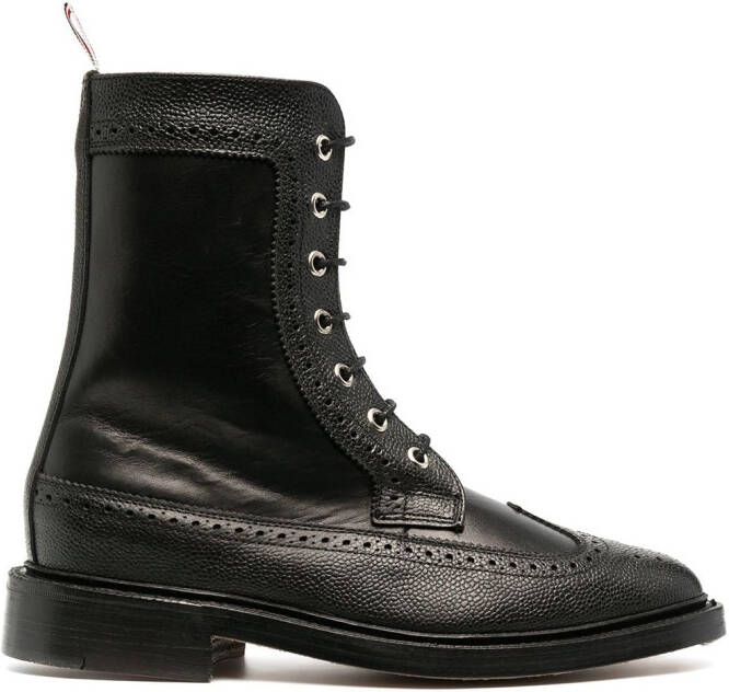 Thom Browne brogue-detail combat boots Black
