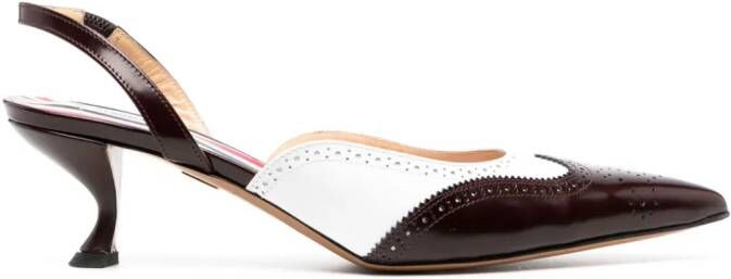 Thom Browne 70mm brogue-detailed slingback pumps Red
