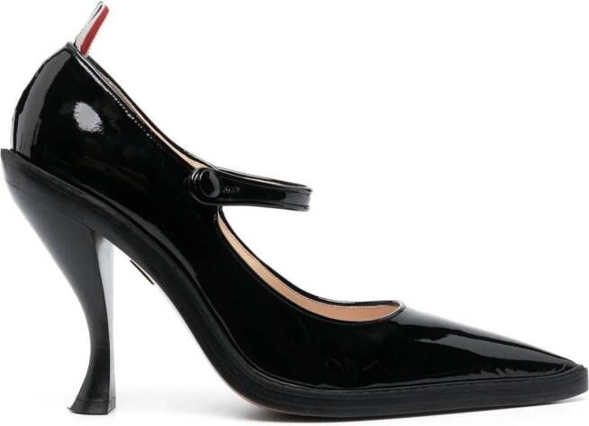 Thom Browne cross-strap mary-jane patent pumps Black