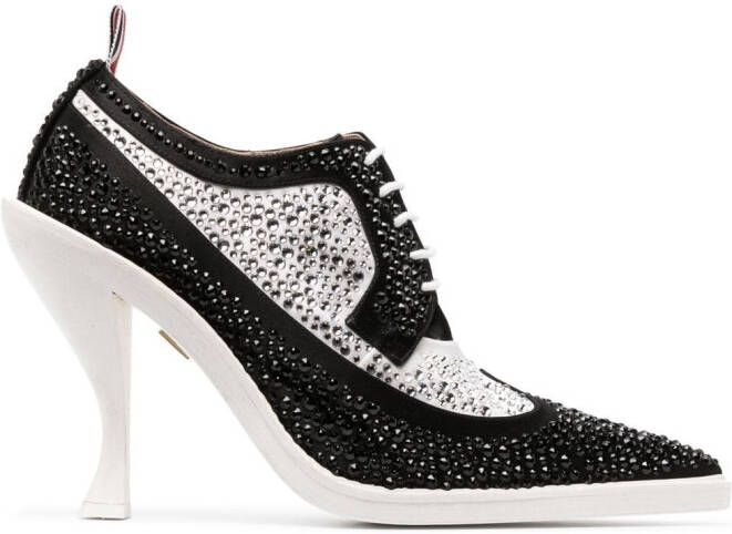 Thom Browne crystal-embellished 105mm derby shoes Black