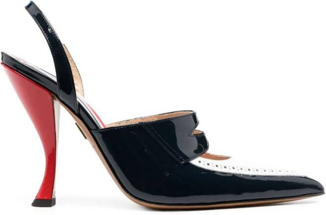 Thom Browne curved-heel 120mm leather pumps Black
