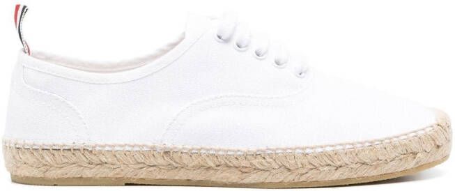 Thom Browne jute-sole lace-up sneakers White