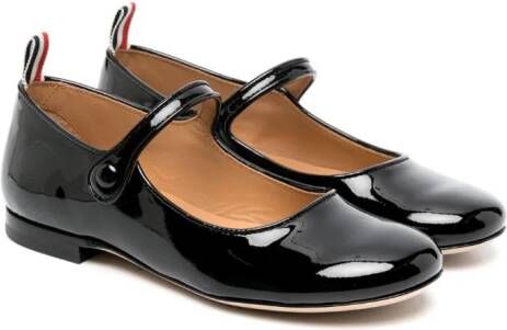 Thom Browne Kids high-shine finish ballerina shoes Black