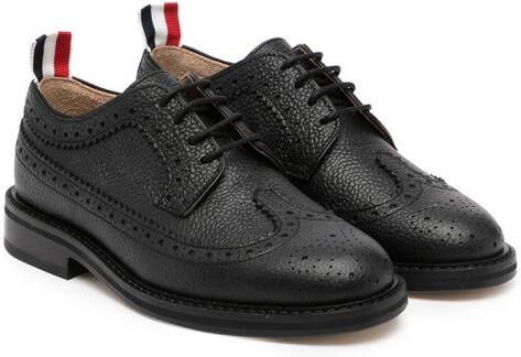 Thom Browne Kids pebbled classic longwing brogues Black