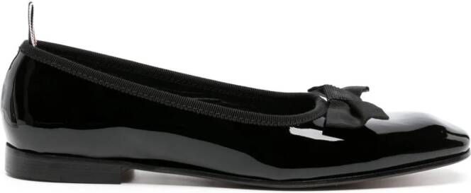 Thom Browne Opera patent ballerina shoes Black