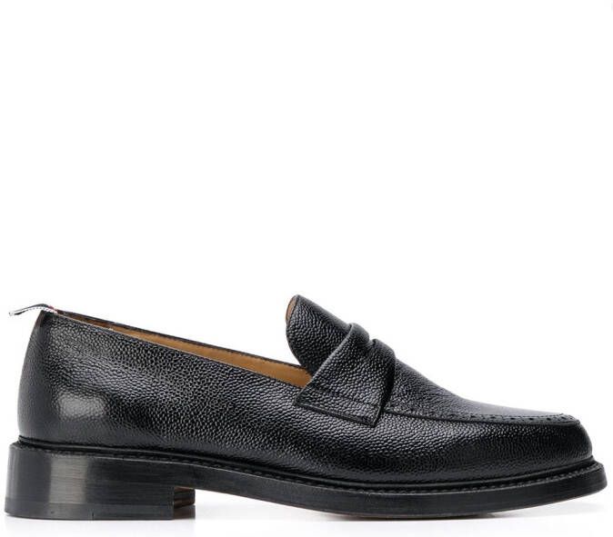 Thom Browne pebble-grain penny loafers Black