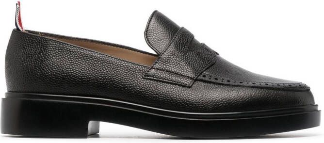 Thom Browne pebbled leather penny loafers Black