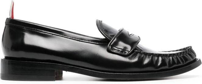 Thom Browne penny-slot leather loafers Black