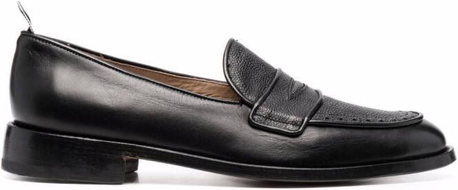 Thom Browne RWB-tag penny loafers Black