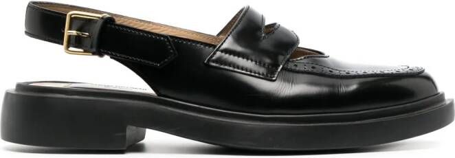 Thom Browne slingback leather penny loafers Black