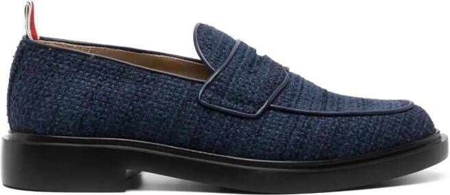 Thom Browne tweed penny loafers Blue