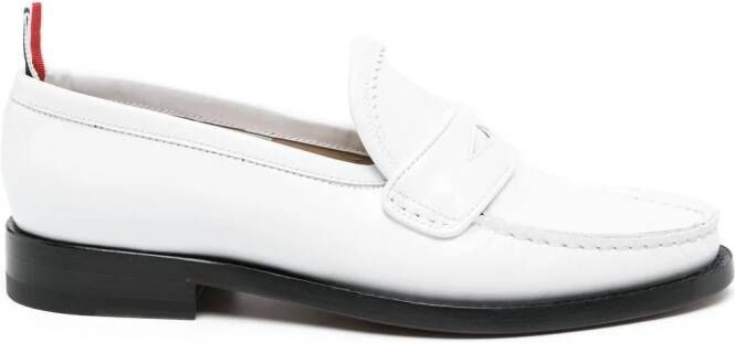 Thom Browne Varsity leather penny loafers White
