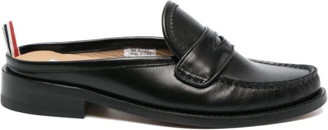 Thom Browne Varsity leather penny mules Black