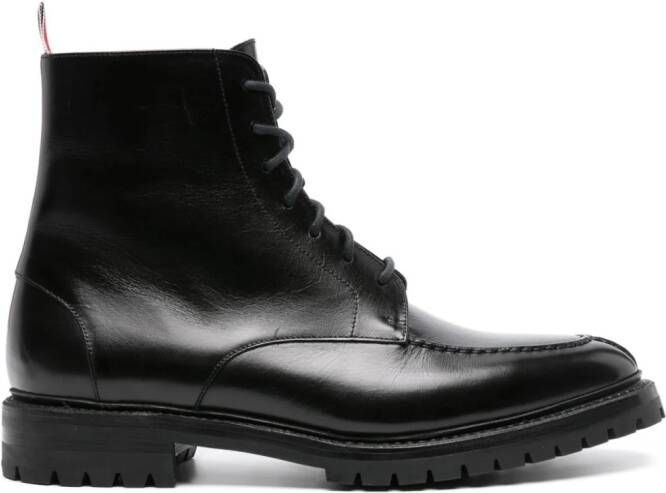 Thom Browne Wingtip leather boots Black