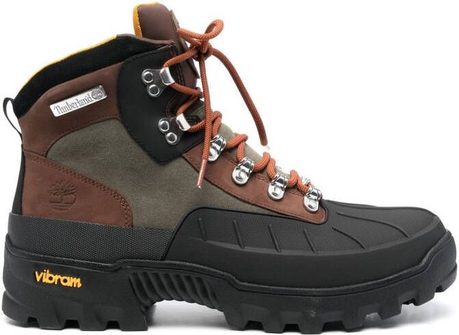 Timberland panelled lace-up boots Green