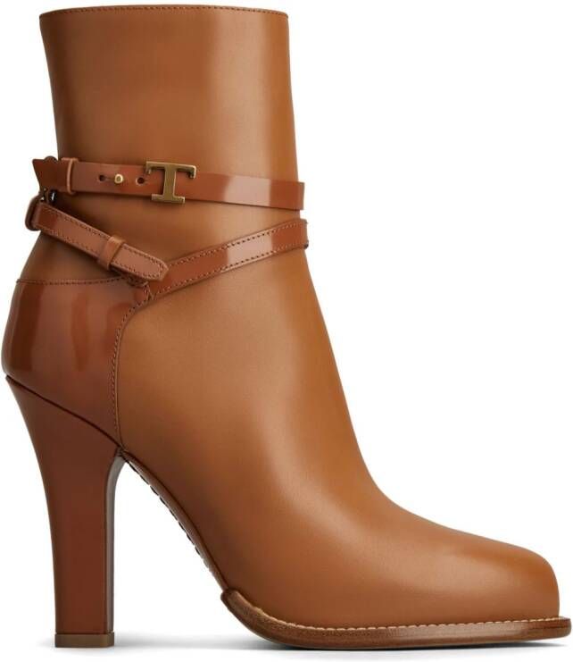 Tod's 105mm leather ankle boots Brown