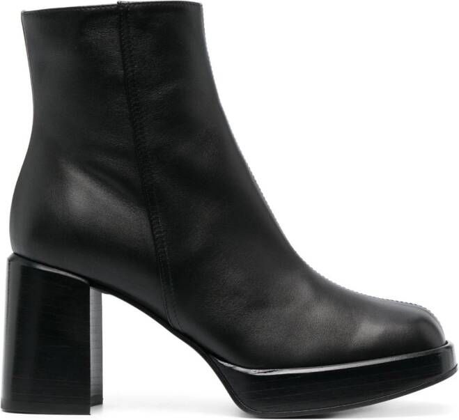 Tod's 80mm square-toe leather boots Black