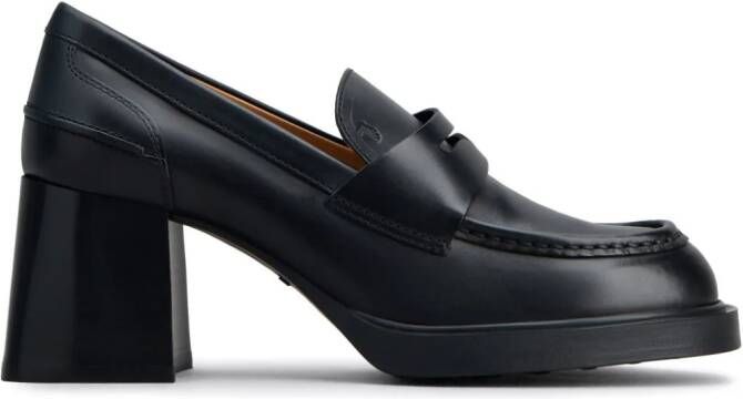 Tod's 85mm almond-toe leather pumps Black