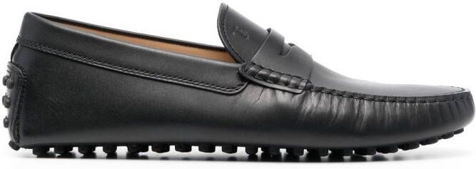 Tod's almond-toe leather loafers Black