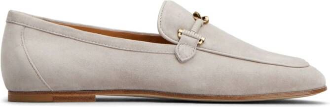 Tod's almond-toe leather loafers Grey