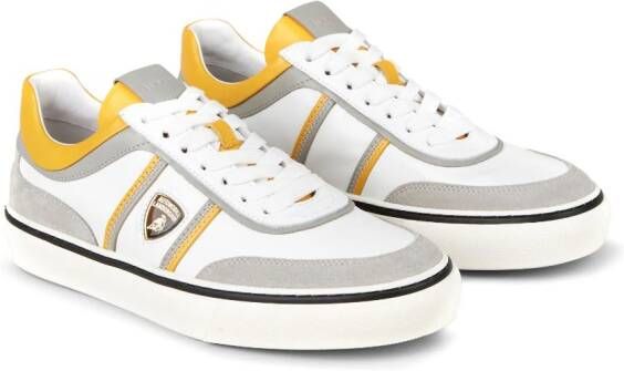 Tod's Automobili Lamborghini panelled lace-up leather sneakers Grey