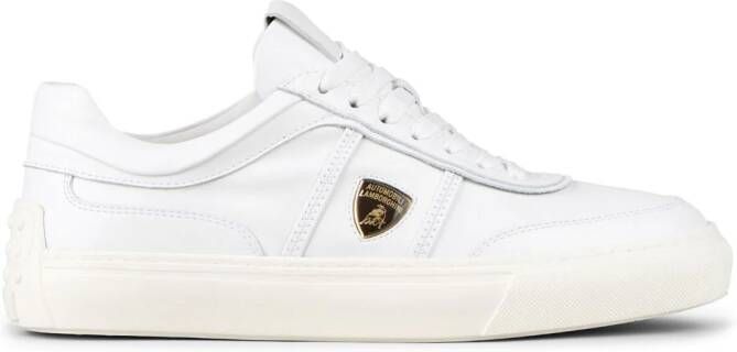 Tod's Automobili Lamborghini panelled lace-up leather sneakers White