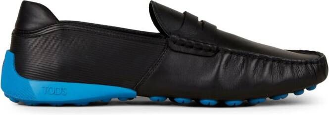 Tod's Automobili Lamborghini slip-on leather driving shoes Black