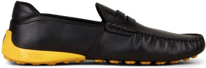 Tod's Automobili Lamborghini slip-on leather driving shoes Black