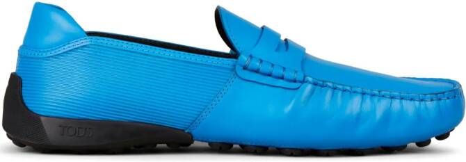 Tod's Automobili Lamborghini slip-on leather driving shoes Blue